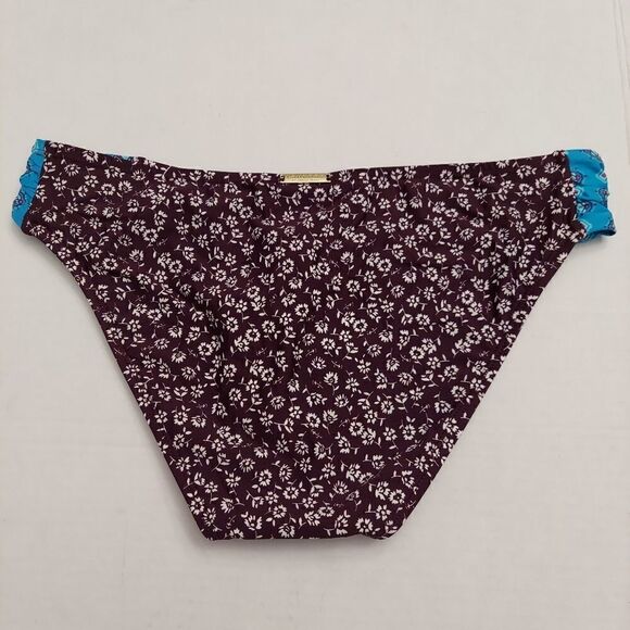 NWT LAUNDRY BY SHELLI SEGAL Sz M Floral Blue/Purple Bikini Bottoms - Picture 8 of 8